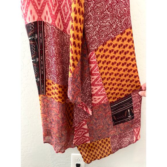 HOSS INTROPIA | Pink Patchwork Floral Spaghetti Strap Ruffle Midi Dress | 38 - Picture 4 of 7